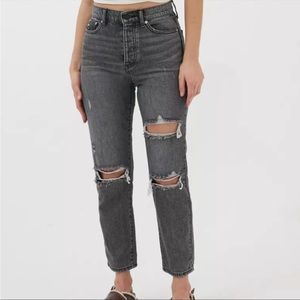 BDG High Waist Slim Straight Black Washed Jeans Size 26